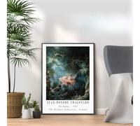 J. MJean-Honore Fragonard - The Swing - 1767 print, Famous classic paintings, Iconic painters art work, A4 / A3 Home Decoration Wall Art Deco, Frame options available (A4 Print Only)