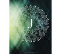 J Monogram Journal: Abstract Green Triangles Monogram Initial Notebook for School and Office 8.5 x 11 College Ruled (Volume 2)