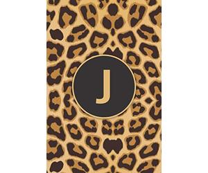 J: Monogram Leopard Print Pattern Cheetah Personalized Notebook Initial Letter Journal for Girls Women Men, Leopard Lovers, Leopard Themed Gift, ... Day Gifts, 120 Pages of 6" x 9" Lined No