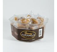 J Morgan Confections Heavenly Caramel | Coconut Flavor | 45 Count Tub | Gourmet Soft and Chewy Butter Caramel Candies | Hand-Crafted Golden Treats