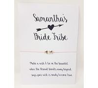 J&R Boutique Personalised Bride Tribe Wedding Wish Bracelet Friendship Hen Party Favour -Black Text/Black Arrow D3 (10)