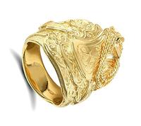 J R Jewellery Heavy Gold Saddle Ring Men's Solid 9K Yellow Gold 25g Hallmarked British made/Size: W