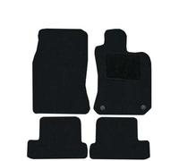 J.R. Tailor Fit Car Mat Set, Standard Black with Blue Striped Trim