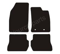 J.R. Tailor Fit Car Mat Set, Standard Black with Orange Checkered Trim