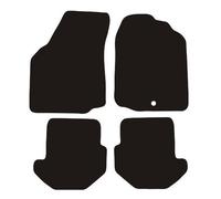 J.R. Tailor Fit Car Mat Set, Standard Black with Orange Checkered Trim