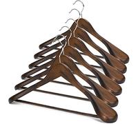 J.S. Hanger®Gugertree Wooden Extra-Wide Shoulder Suit Hangers, Wood Clothing Hangers for Closet Collection, Retro Finish, 5-Pack