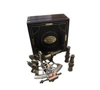 J. Scott London Brass Ship Sextant with Hardwood Box - Vintage Solid Antique Brass Nautical Maritime Sextant | Functional Navy Decor & Gifts
