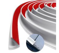 J Shape RV Rain Gutter, 5M/16.4Ft Rain Gutter Self Adhesive, PVC Plastic Roof Rain Diverter, Rain Diversion Strips for Vehicle Truck RV Boat Car Van Door Motorhome (White, 5m)