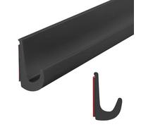 J-Shape RV Rain Gutter, 5m Rain Gutter Self Adhesive, Roof Edge Protection Profile, TPE Rain Gutters for Vehicle, Truck, Motorhome, Boat, Car, Van, Door, Roof Rain Diversion Strip (Black)