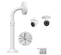 J-Shaped Dome Camera Mount, 11.8"-23.6" Telescopic Adjustable Bracket, Heavy-Duty Aluminum Alloy Wall/Ceiling Mount for Indoor/Outdoor CCTV Security Cameras,Universal Holder Fits Hikvision/Dahua