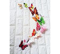 J Shop 12 Pcs/Lot PVC 3D DIY Butterfly Wall Stickers Home Decor Poster for Kitchen Bathroom Fridge Adhesive to Wall Decals Decoration (Colorful)