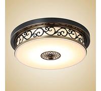 J.SUNUN LED Antique Ceiling Light Hallway Lamp Retro Ceiling Lamp Vintage Round Design Metal Iron Glass Lampshade Warm Light 3000K Living Room Dining Room Bedroom Kitchen Ceilings Lights Black Ø30cm