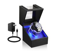 J&T Technology Single Watch Winder with Quiet Japanese Motor,4 Modes,LED, Black TQW, Single Watch Winder, Modern
