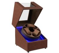 J&T Technology Watch Winder for 3 Automatic Watches,Japanese Quiet Motor, Brown, Modern Luxury