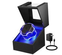 J&T Technology Watch Winder for Automatic Watches,Single Automatic Watch Winder with Quiet Japanese Motor,Watch Rotator with LED Display,4 Rotating Modes,Powered by USB-C Power Adapter or Batteries