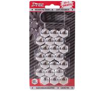 AUTO-STYLE J21300 Set universal wheel nut/bolt covers - Chrome Synthetic Material - 17mm - set of 20+1 pieces