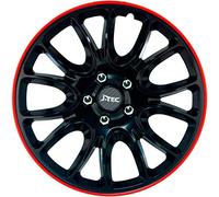 J-Tec Set of 4 wheel covers Hero GTR 16-inch black/red trim