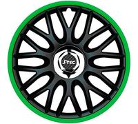 J-Tec Set of 4 wheel covers Orden R 16-inch black/green + chrome ring