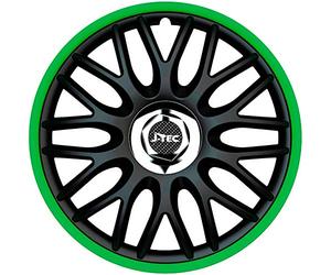 J-Tec Set of 4 wheel covers Orden R 16-inch black/green + chrome ring