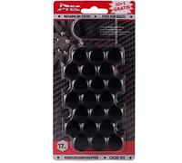 J-Tec Set universal wheel nut/bolt covers - Black Synthetic Material - 17mm - set of 20+1 pieces