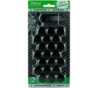 J-Tec Set universal wheel nut/bolt covers - Black Synthetic Material - 21mm - set of 20+1 pieces
