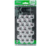 J-Tec Set universal wheel nut/bolt covers - Chrome Synthetic Material - 21mm - set of 20+1 pieces