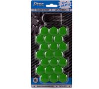 J-Tec Set universal wheel nut/bolt covers - Green Synthetic Material - 19mm - set of 20+1 pieces