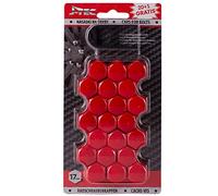 J-Tec Set universal wheel nut/bolt covers - Red Synthetic Material - 17mm - set of 20+1 pieces