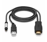 J-Tech Digital 192KHz HDMI ARC/eARC to Optical Audio Converter Cable | USB powered - supports up to 24-bit/192kHz PCM and 5.1 digital audio for compatible TVs and sound systems; no CEC support