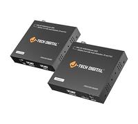 J-Tech Digital 4K HDMI Extender Balun Over Ethernet CAT5/6 Up to 230ft, 4K 60Hz 4:4:4 HDMI Extender Balun with Audio Extraction PoC IR (JTECH-EX-4KAEIR)