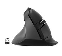 J-Tech Digital Left Handed Wireless Ergonomic Vertical Mouse for Small Hands with USB Nano Transceiver, AA Battery, 4 DPI, Compatible with Mac and PC, Black [V628ML]