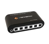 J-Tech Digital Premium Quality SPDIF TOSLINK Digital Optical Audio 4x2 Matrix (Four Inputs Two Outputs)