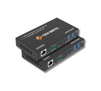 J-Tech Digital USB 3.2 Extender Over CAT6A Ethernet Cable 328ft, Features USB-C Input USB-C and USB-A Outputs, Bi-Directional PoC, Works with Webcams PTZ Cameras Mice Keyboards Printers [JTECH-UCEXT]