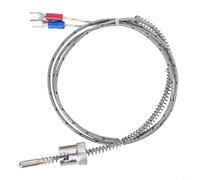 J-Type Thermocouple Probe, Ring Circlip Temperature Sensor with 1m Cable, Stainless Steel Shielded Wire for 0-600C Industrial Measurement