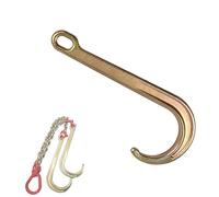 J Type Tow Hook - 5T Capacity, 15 Inches Galvanized Safety Hook for Car Wrecker Recovery, Heavy-Duty Transport Chain Hook for Breakdown Assistance