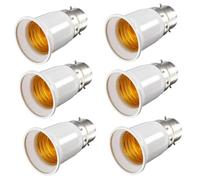J U H U T O N G B22 to E27 Adapter-6PCS,Bayonet to Screw Bulb Adaptor, Light Bulb Adapter,BC to ES Lamp Base Adapterfor LED, Incandescent, CFL Bulbs