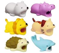J U H U T O N G Style 3 Cute Animal Bites Cable Protector Various Animal Cable Chewers Prevents Cable Break Case For iPhone Ipad 12 Pack