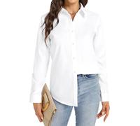 J.VER Ladies White Shirt Long Sleeve Stretch Executive Blouse Sing Cuff