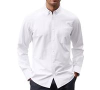 J.VER Men's Button Down Shirt, A-White, S