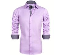 J.VER Men's Dress Shirts Long Sleeve Business Regular Fit Non Iron Shirt