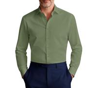 J.VER Mens Long Sleeve Dress Non Iron Regular Fit Shirts Work Formal Casual Wedding Shirt for Men Fashion Clothing Green L