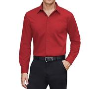 J.VER Men's Pantalones de Pijama Shirt with Button Down Collar, Getaway Solids, S