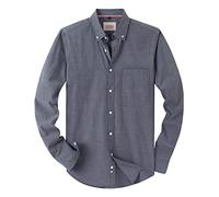 J.VER Mens Shirt Long Sleeve Oxford Button Down Non Iron Business Smart Casual Work Formal Regular Fit Dress Shirts Fashion Grey 4XL