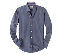 J.VER Shirts for Men Adult Long Sleeve Oxford Button Down Non Iron Business Smart Casual Work Formal Fashion Regular Fit Dress Shirts Blue L