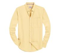 J.VER Shirts for Men Adult Long Sleeve Oxford Button Down Non Iron Business Smart Casual Work Formal Fashion Regular Fit Dress Shirts Yellow L