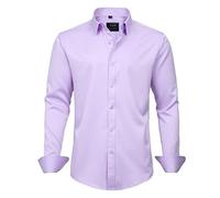 J.VER Shirts for Men Fashion Long Sleeve Dress Non Iron Stretch Business Casual Formal Work Button Down Shirt Lavender Purple L