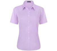 J.VER Womens Button Down Shirts Stretch Wrinkle Free Formal Short Sleeve Dress Shirt Summer Work Blouses Business Casual Tops