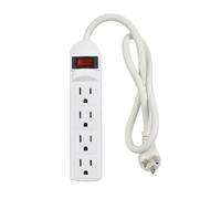 J.VOLT 4 Outlet Power Strip, 15A 125V 1875W, 90 Joules, 20-Inch Short Cord with Flat Plug, Small Power Strip Surge Protector, ETL Listed