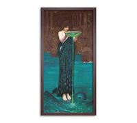 J W Waterhouse Circe Invidiosa Long Framed Art Print Wall Poster 25x12 inch