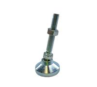 J.W. Winco 12N63M82 Series GN 343.2 Carbon Steel Threaded Stud Type Leveling Mount without Cap, Zinc Plated Finish, Metric Size, M12 x 1.75 Thread Size, 40mm Base Diameter, 63mm Thread Length